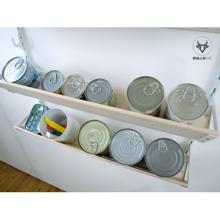 shelf for tin cans