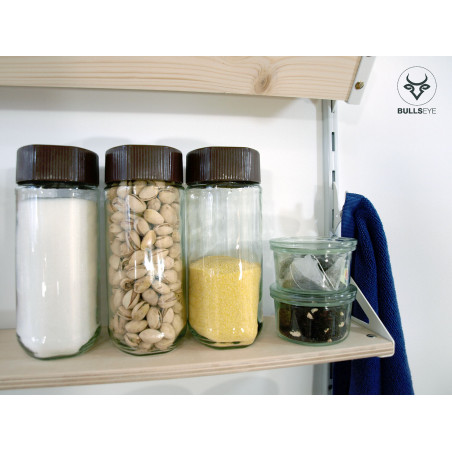 glass jar shelf