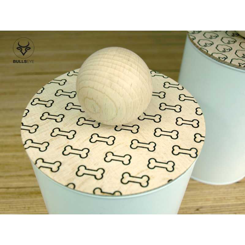 box decorated with bone