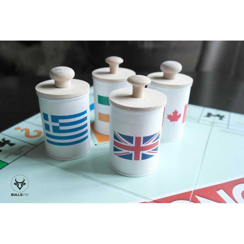 small wooden lids with different grips.