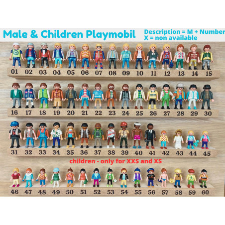 Male Playmobil figures and kids