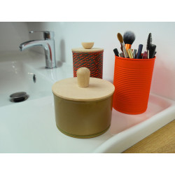 Metal/wood storage can - choice of size and colour