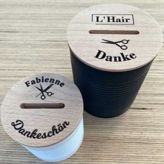 Trinkgelddosedose mit Firmenlogo