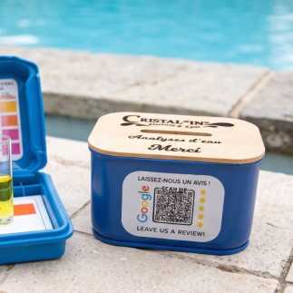 Tirelire à pourboires personnalisée avec QR code avis Google
