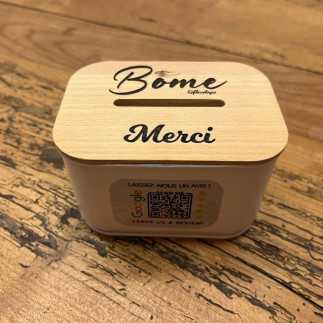 Tirelire à pourboires personnalisée avec QR code avis Google