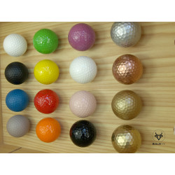 balles de golf upcyclées colorées