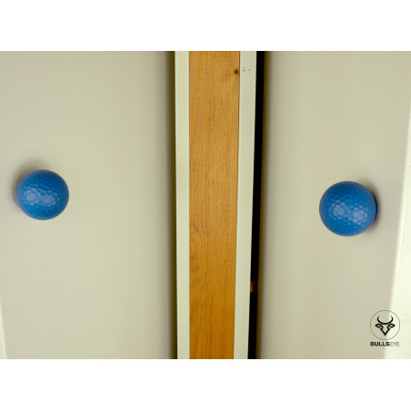 bouton de porte bleu