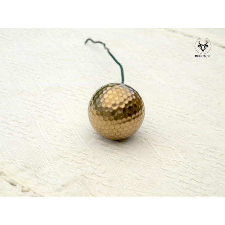gold ball with iron wire