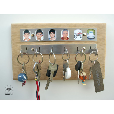 Wall key holder personalised with photos