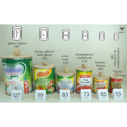 tins of differents dimensions