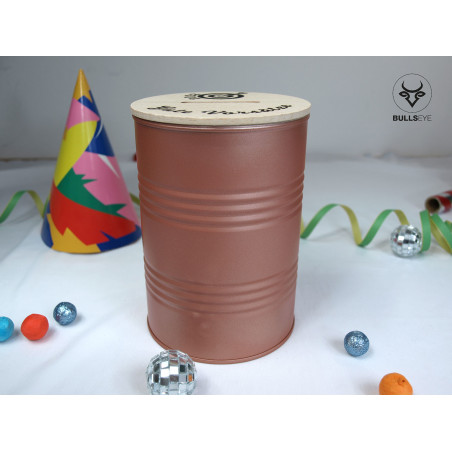 Copper coloured tin can