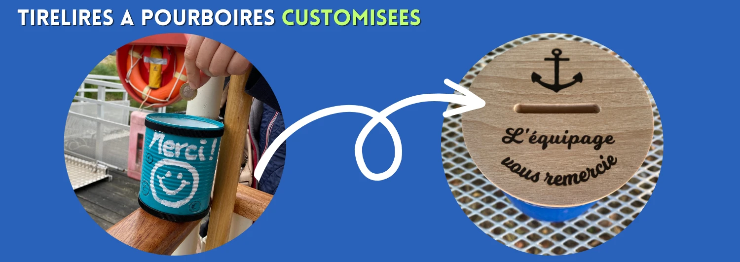 Tirelire à pourboires customisées